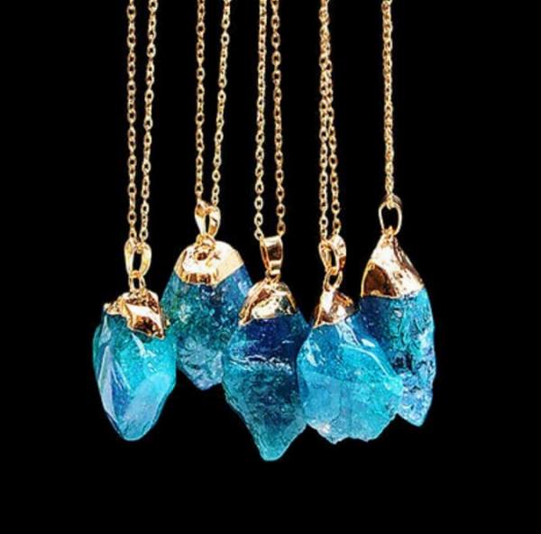 Ogrlica z obeskom FLUORIT- Turkiz sinja 831