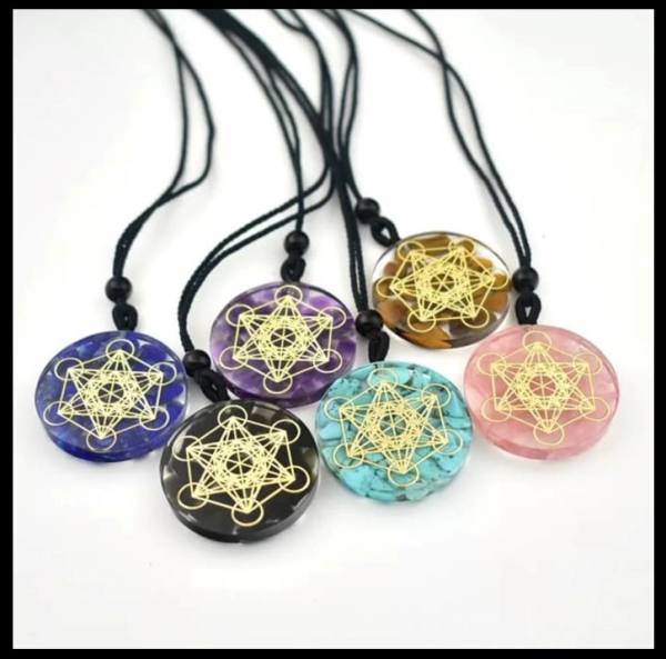 Orgonitna ogrlica z kristali - Obsidian 608