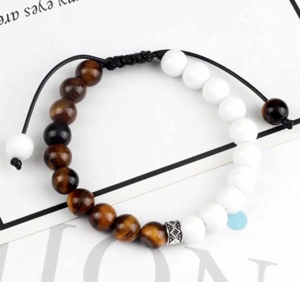 Zapestnica TIGROVO OKO (rjavo-bela) 2474