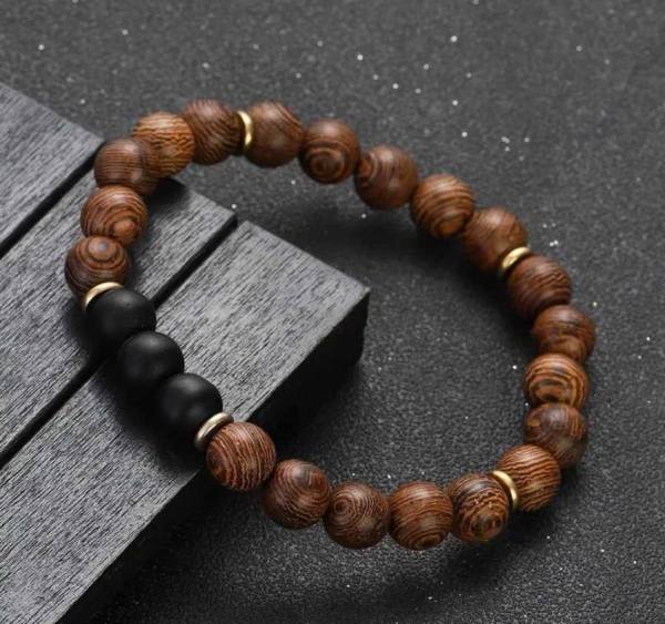 Zapestnica iz oniksa in lesa 2921