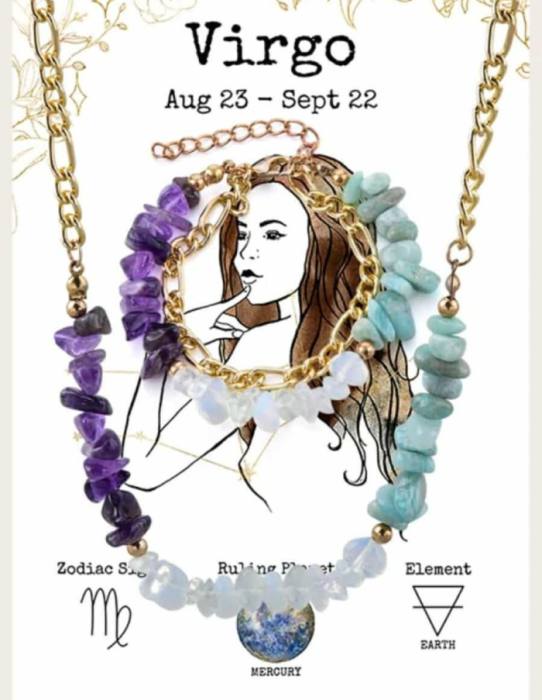 Energijski nakit iz kristalov za astrološko znamenje DEVICA - Ogrlica in zapestnica 5744