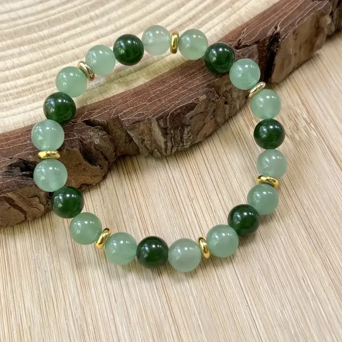 Zapestnica za Srečo in Privabljanje Obilja – Zeleni aventurin & nefrit 5667
