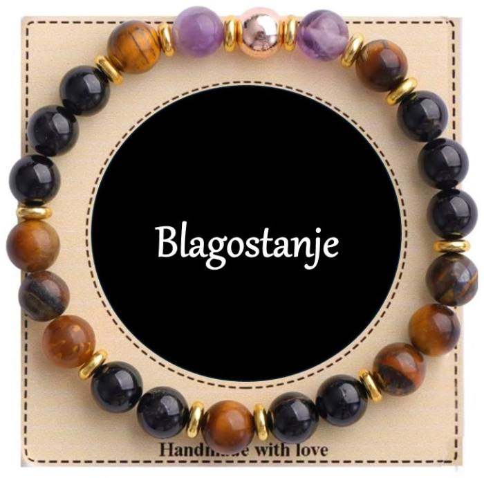 Zapestnica iz naravnih kristalov za BLAGOSTANJE 5755