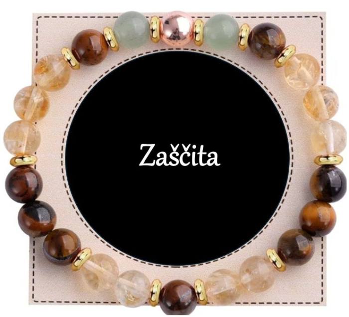 Zapestnica iz naravnih kristalov ZAŠČITA 5769