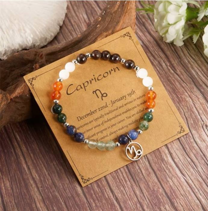 Zapestnica iz naravnih kristalov za astrološko znamenje KOZOROG 5779