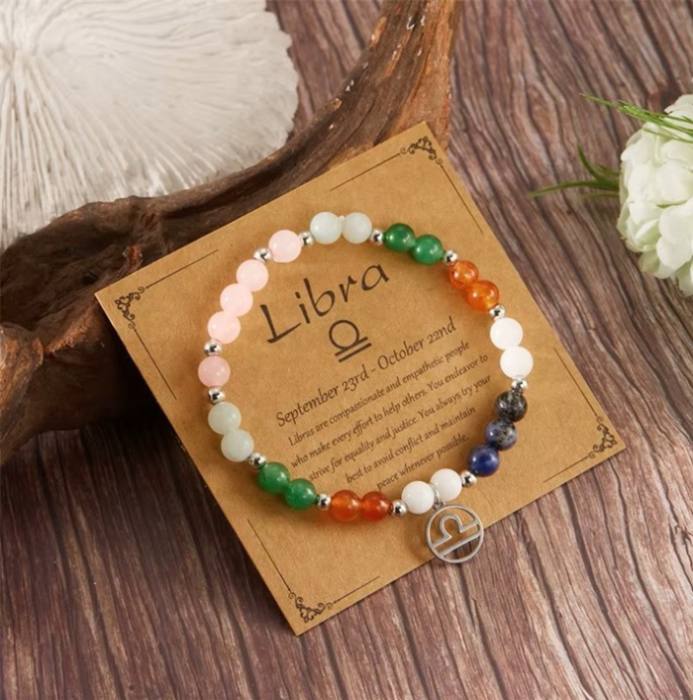 Zapestnica iz naravnih kristalov za astrološko znamenje TEHTNICA 5792