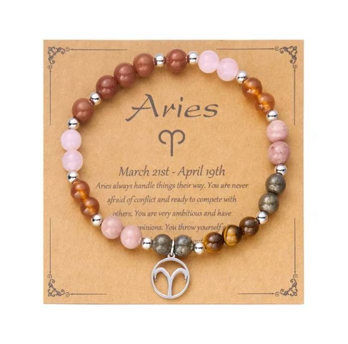 Zapestnica iz naravnih kristalov za astrološko znamenje OVEN 5804