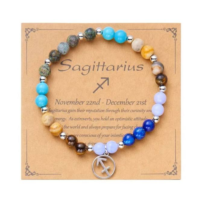 Zapestnica iz naravnih kristalov za astrološko znamenje STRELEC 5786