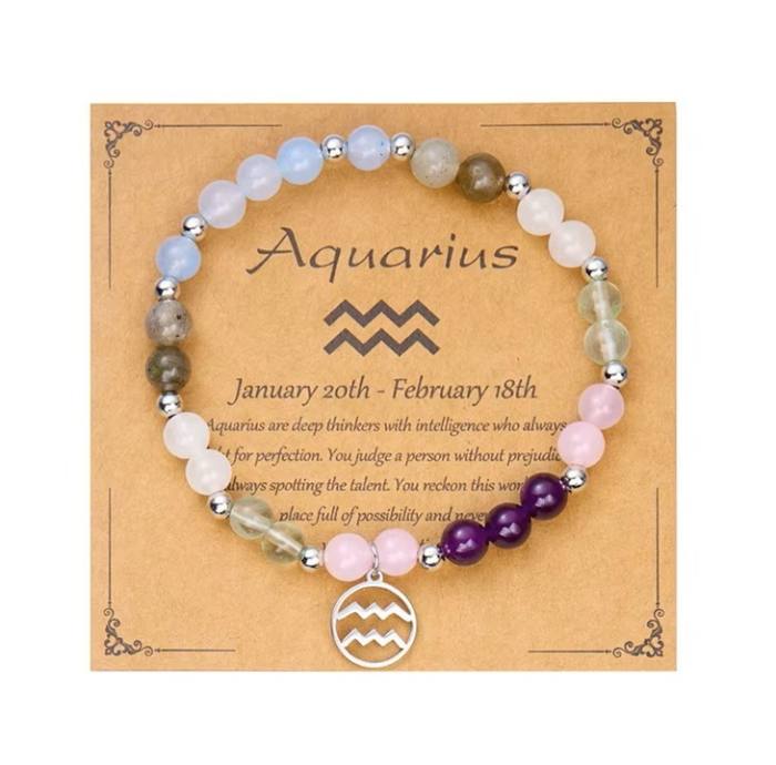 Zapestnica iz naravnih kristalov za astrološko znamenje VODNAR 5796