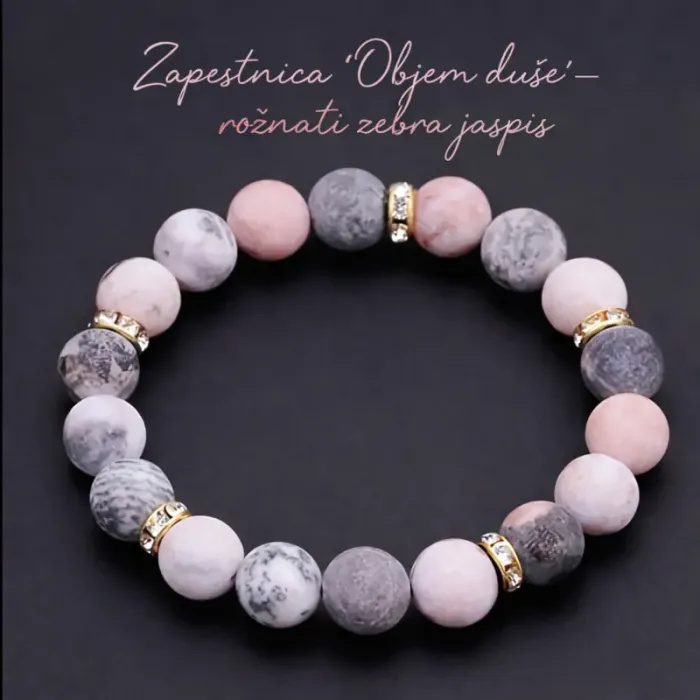 Zapestnica »Objem duše« – rožnati jaspis 6434