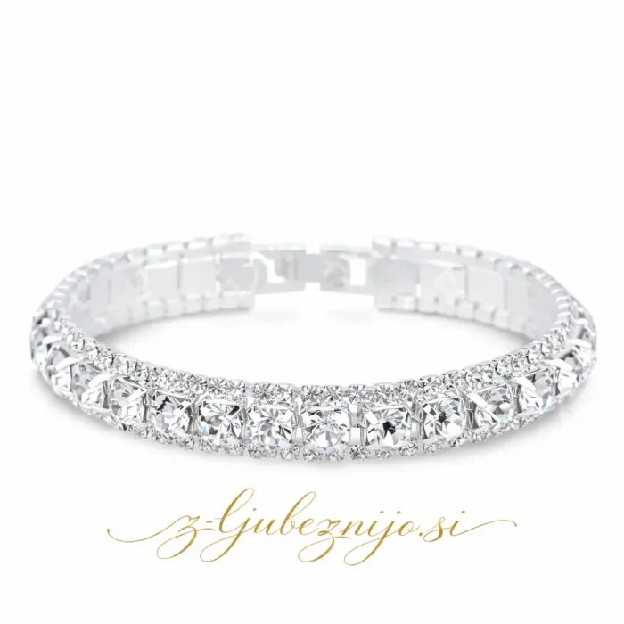 Zapestnica s cirkoniji – kristalna 6666