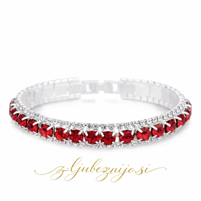 Zapestnica s cirkoniji – rdeča 6673