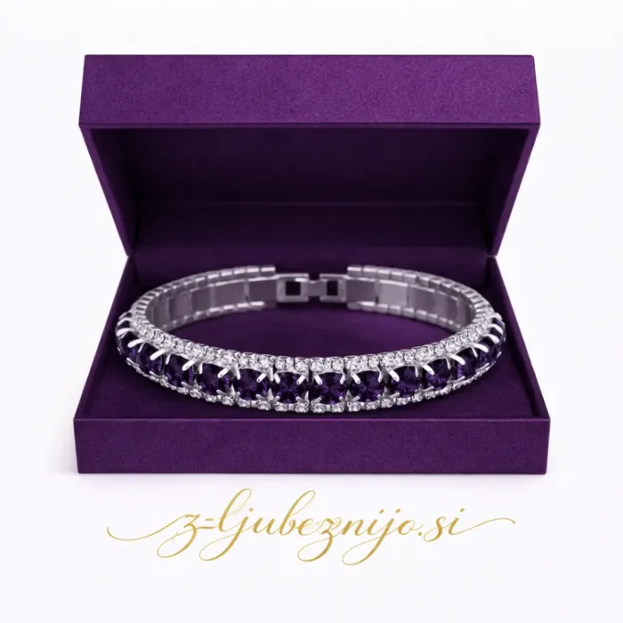 Zapestnica s cirkoniji – viola 6690