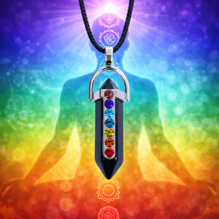 Obesek Oniks s Čakra Kristali 6762