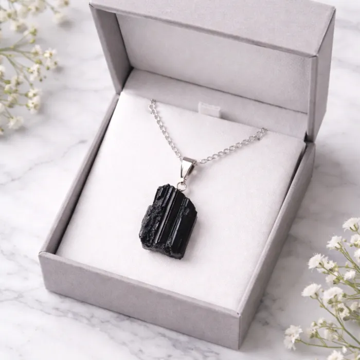 Srebrna ogrlica z TURMALIN obeskom 6488