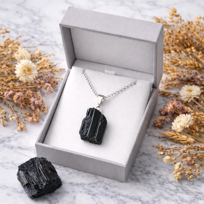 Srebrna ogrlica z TURMALIN obeskom 6487